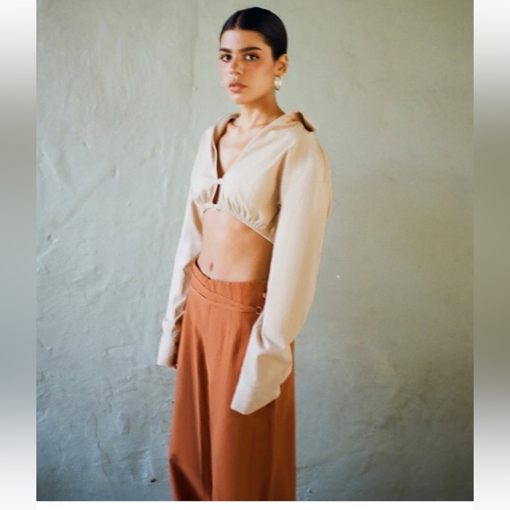 Zara Natural Crop Shirt